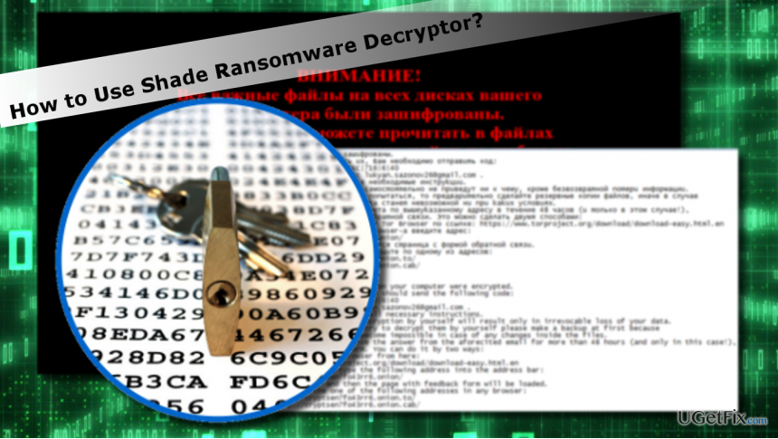ein Druckbildschirm der Shade-Ransomware-Notiz