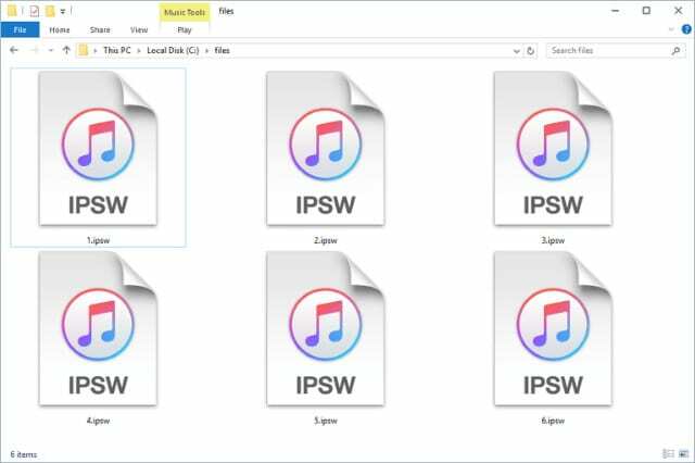 IPSW-Dateien im Windows Explorer