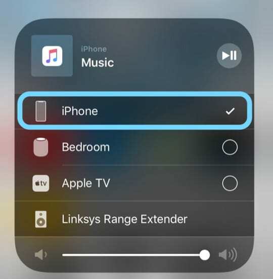 Centre de contrôle AirPlay iOS 12