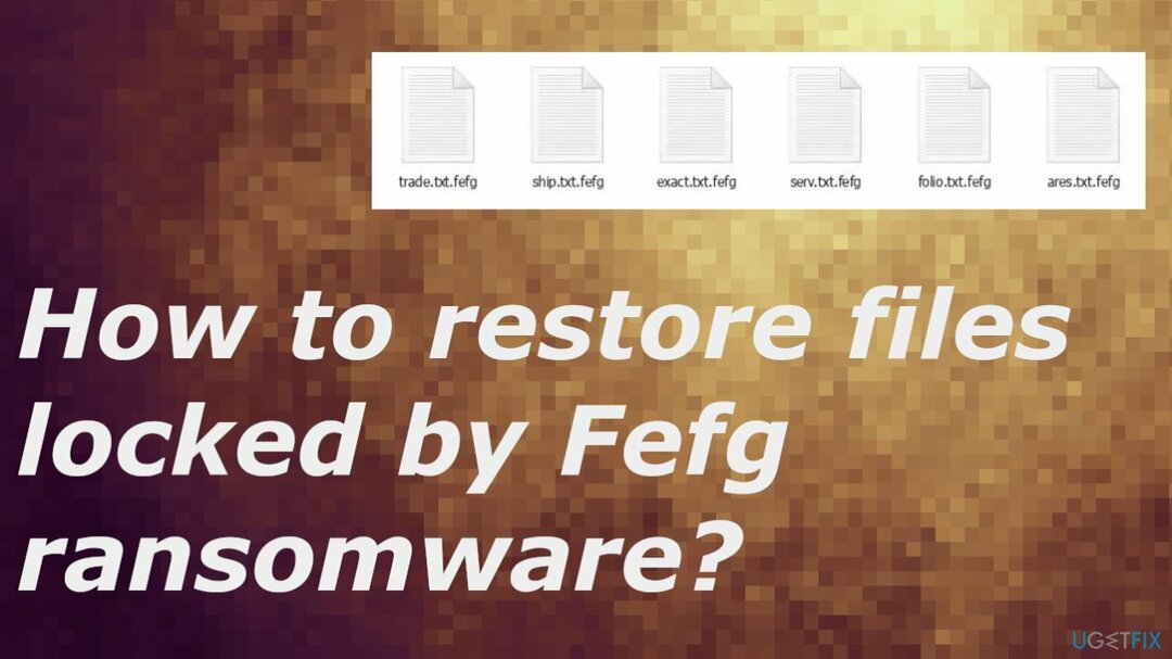 Fefg 랜섬웨어에 의해 잠긴 파일 복원