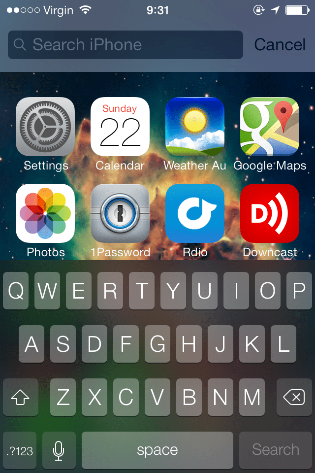 Spotlight iOS 7