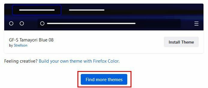 ค้นหาธีมเพิ่มเติม Firefox