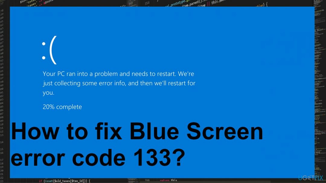 Kód chyby modré obrazovky 133