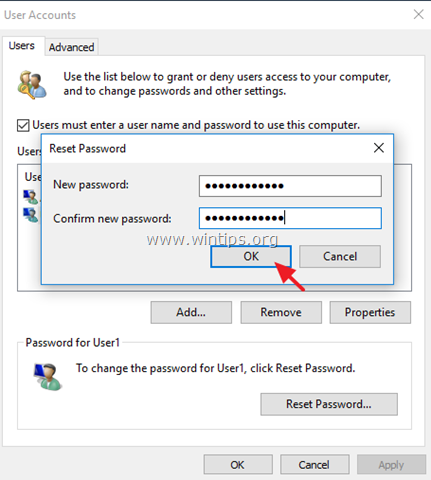 добавить пароль пользователя windows 10