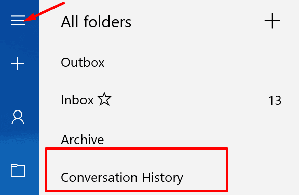 dossier de l'historique des conversations Outlook