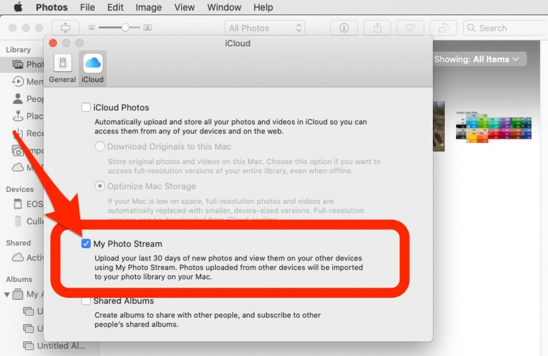 iCloud 사진 스트림으로 사진을 전송하는 방법
