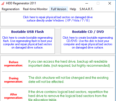 Rigeneratore HDD - Software di monitoraggio HDD