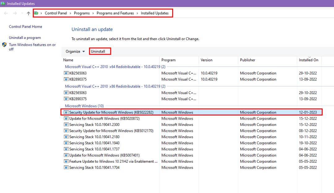 Windows 11-ის ახლახან დაინსტალირებული განახლებების გაუქმება