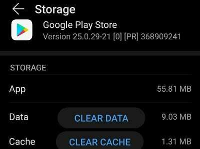 متجر google-play-store-clear-app-cache