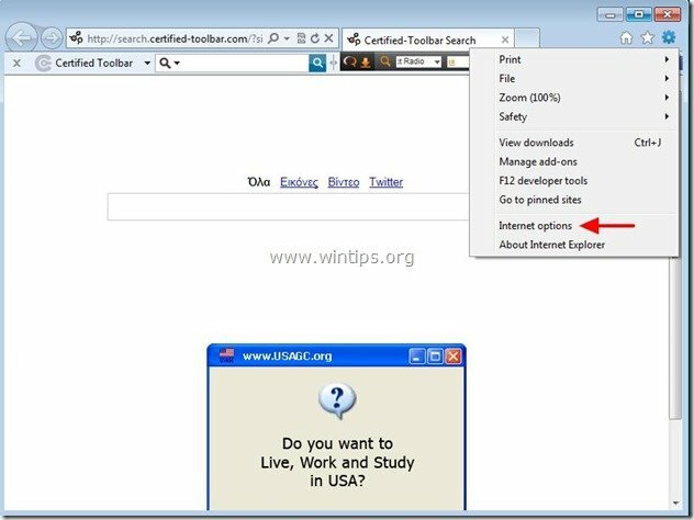 rimuovere la barra degli strumenti certificata - Internet Explorer