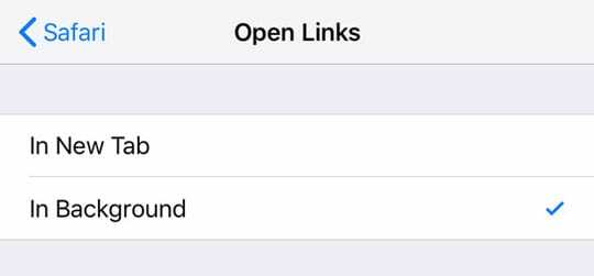iPhone Safari iOS åpne lenker i bakgrunnen