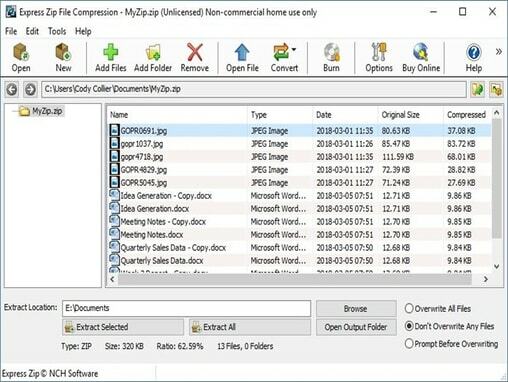 Compresión rápida de archivos zip