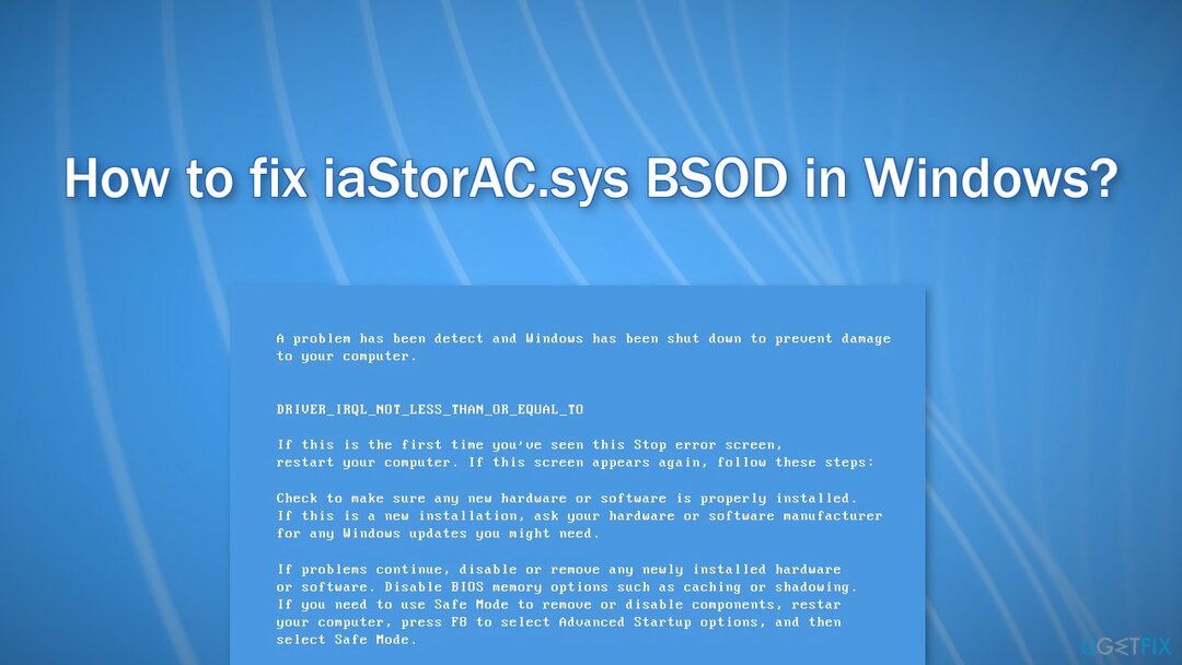 विंडोज़ में iaStorAC.sys BSOD को कैसे ठीक करें?