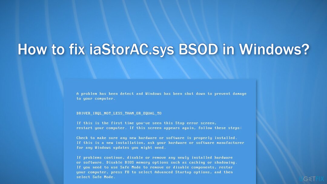 როგორ დავაფიქსიროთ iaStorAC.sys BSOD Windows-ში?