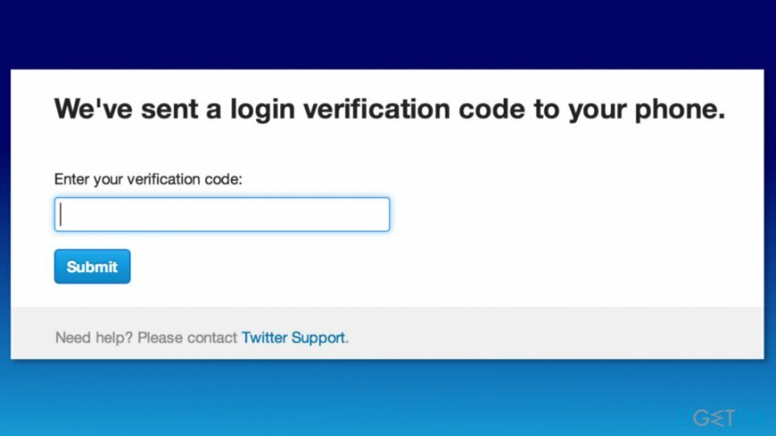 Ingrese el código de verificación de Twitter