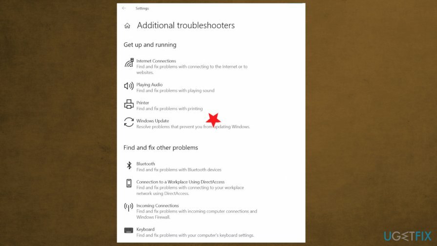 Odstraňování problémů se službou Windows Update