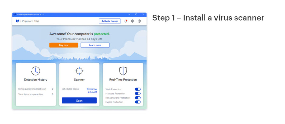 Miglior antivirus gratuito per Windows 11 Malwarebytes