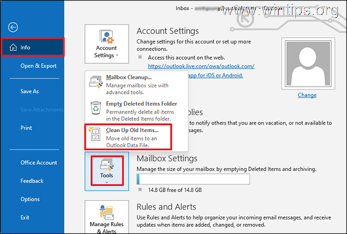 Outlook Alte Elemente bereinigen