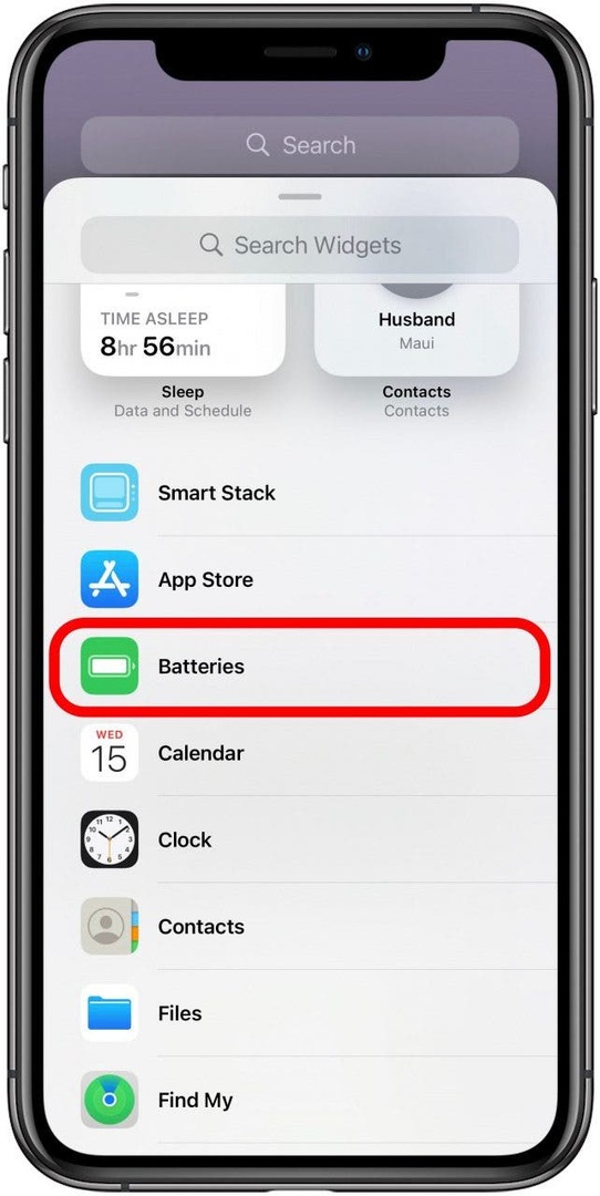 Recherchez des batteries ou faites défiler jusqu'à ce que vous le trouviez - comment vérifier la batterie de l'airpod sur iphone