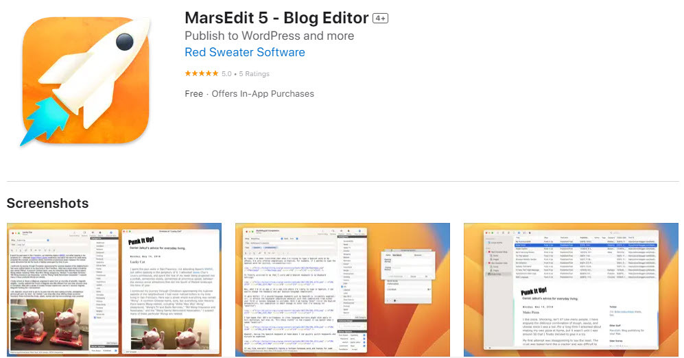 Extensões do Safari do Blogger MarsEdit 5 - Editor de blog