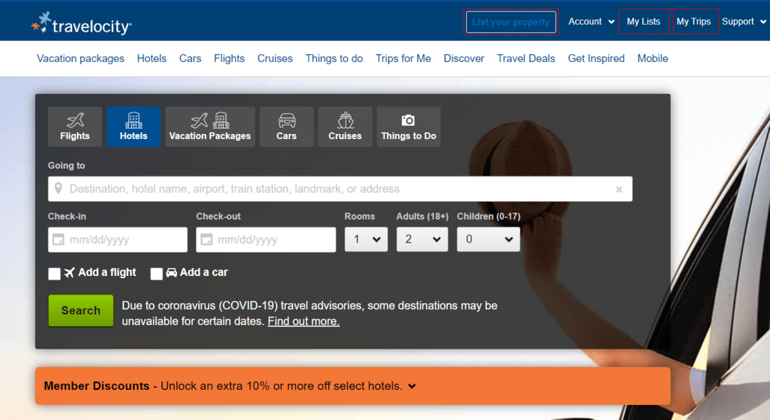 Travelocity - Best Travel, אתר הזמנת מלונות