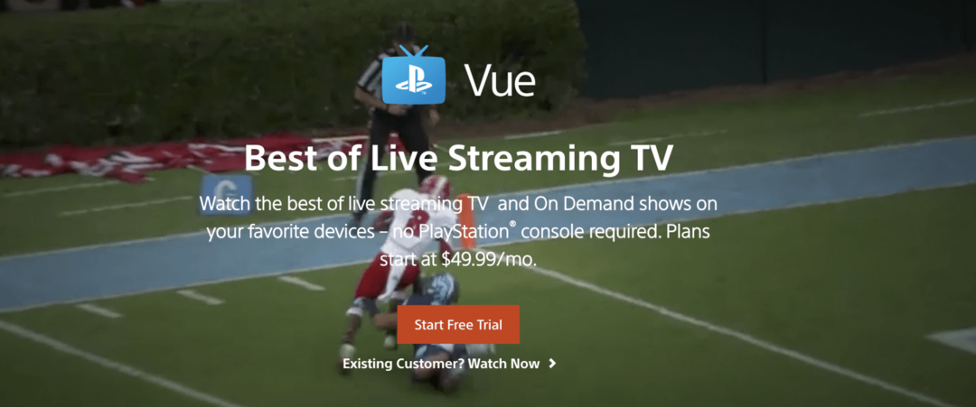 nfl live stream på playstation vue