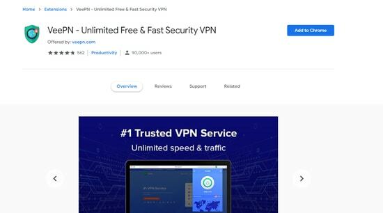 Ekstensi keamanan kuat VeePN untuk browser chrome Anda