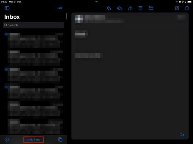 Sådan fortryder du Send på iPad