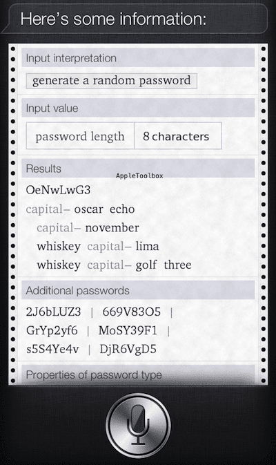 Генератор на пароли за Siri