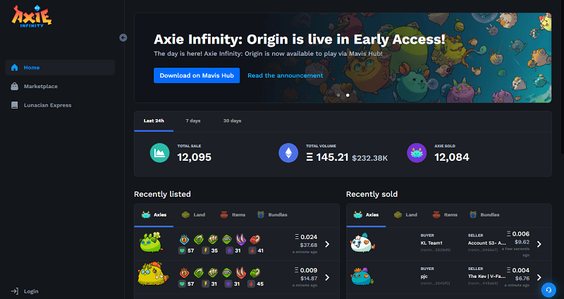 Axie Marketplace — labākā lietotne NFT iegādei