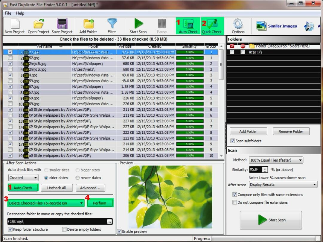 Ricerca rapida di file duplicati