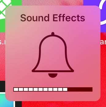 Icono de efectos de sonido en iOS.