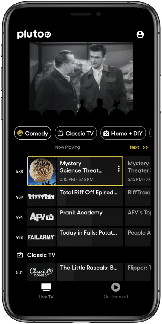 κωμωδία pluto tv