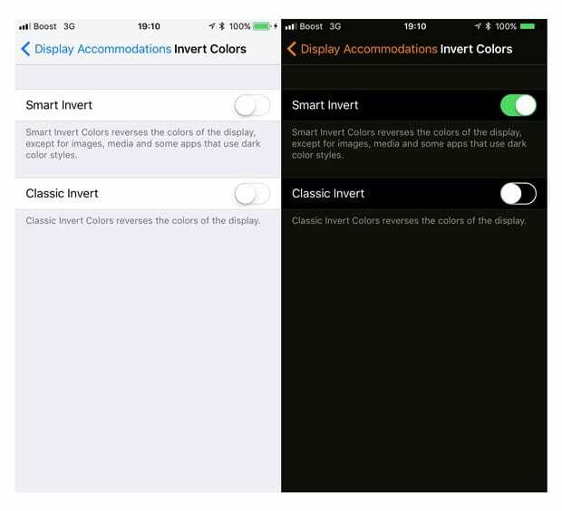 כיצד להפעיל מצב כהה ב-iOS 10 ו-iOS 11