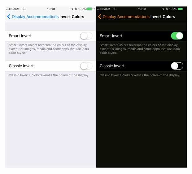 Cómo habilitar el modo oscuro en iOS 10 y iOS 11