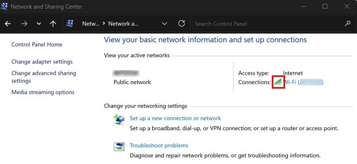 Verifique a força do sinal usando o Painel de Controle W11