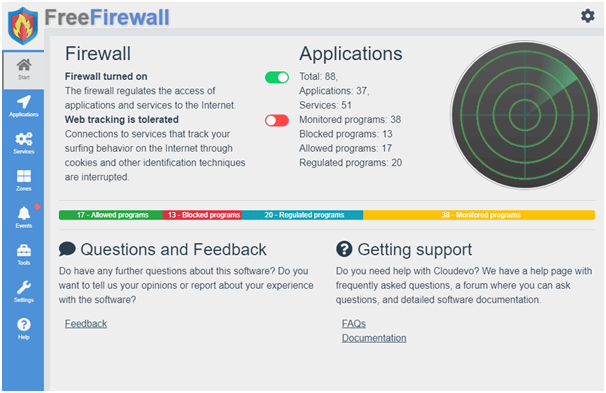 Evorim Firewall პროგრამული უზრუნველყოფა Windows-ისთვის უფასო