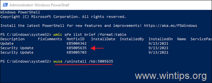 So deinstallieren Sie Windows-Updates von PowerShell