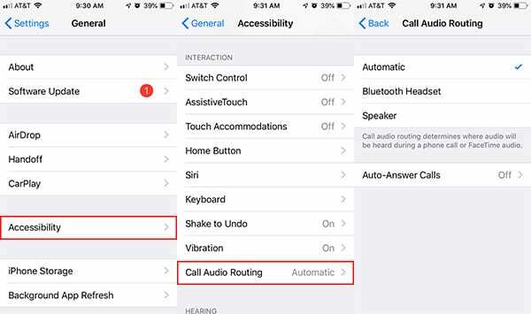 Routage audio des appels