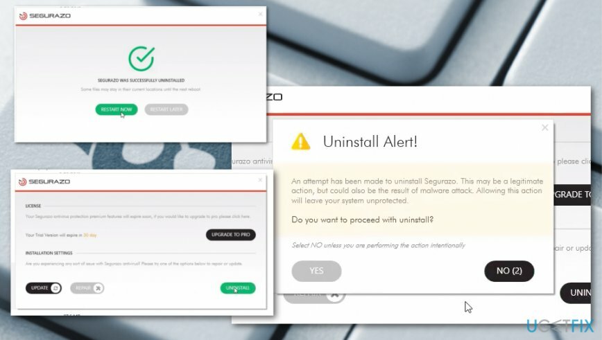 Segurazo Antivirus kaldırma adımları