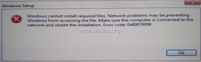 การแก้ไข: ข้อผิดพลาด 0x80070006 Windows ไม่สามารถติดตั้งไฟล์ที่ต้องการได้