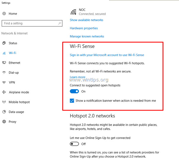 wi-fi sense windows 10