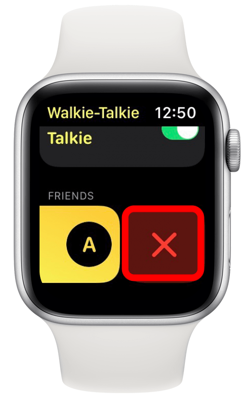 Проведіть пальцем ліворуч по своєму другові та торкніться червоного значка X.