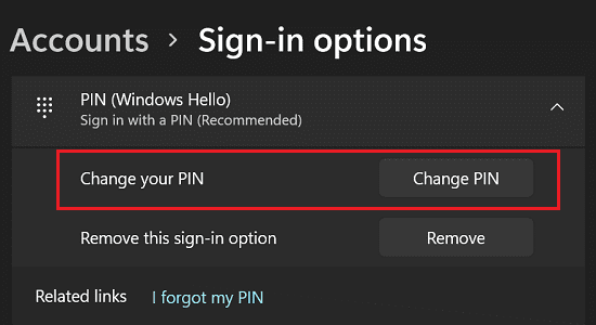 PIN'inizi-Windows'unuzu değiştirin