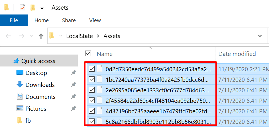 ștergeți activele localstate Windows 10