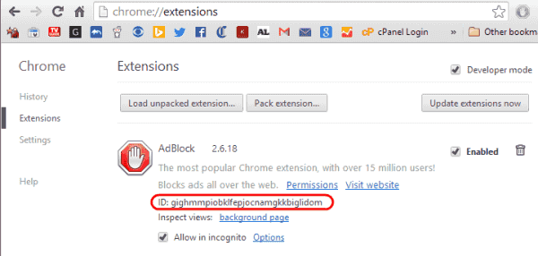 Chrome-extensie-ID