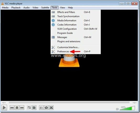 تفضيلات أدوات vlc