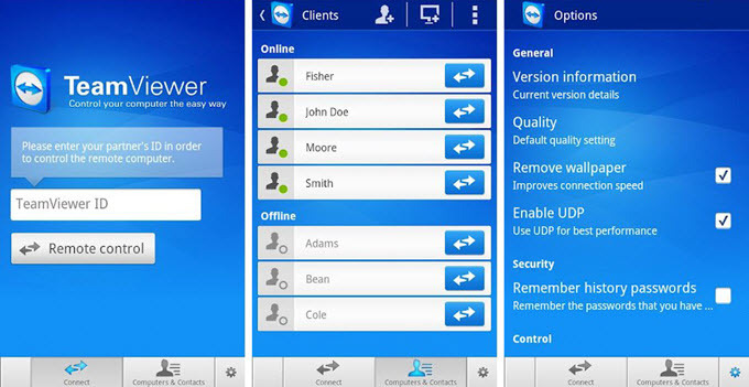 Teamviewer รีโมทคอนโทรล