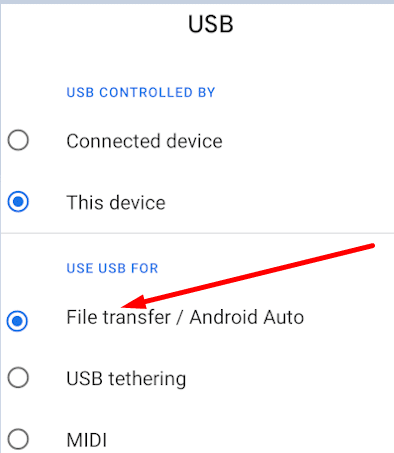 google pixel tilsluttede enheder USB