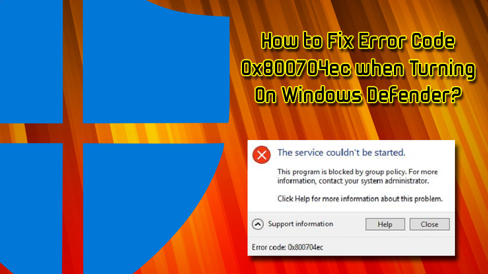 Código de error 0x800704ec corrección de error